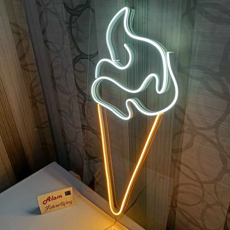 Neon sign Flex Ice Cream Cone besar