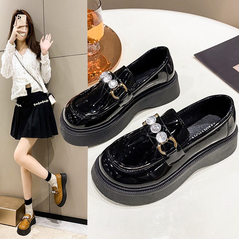 FD Sepatu Flat Wanita Kasual Oxford Shoes Cewek Korean Style Spatu Docmart KI-055