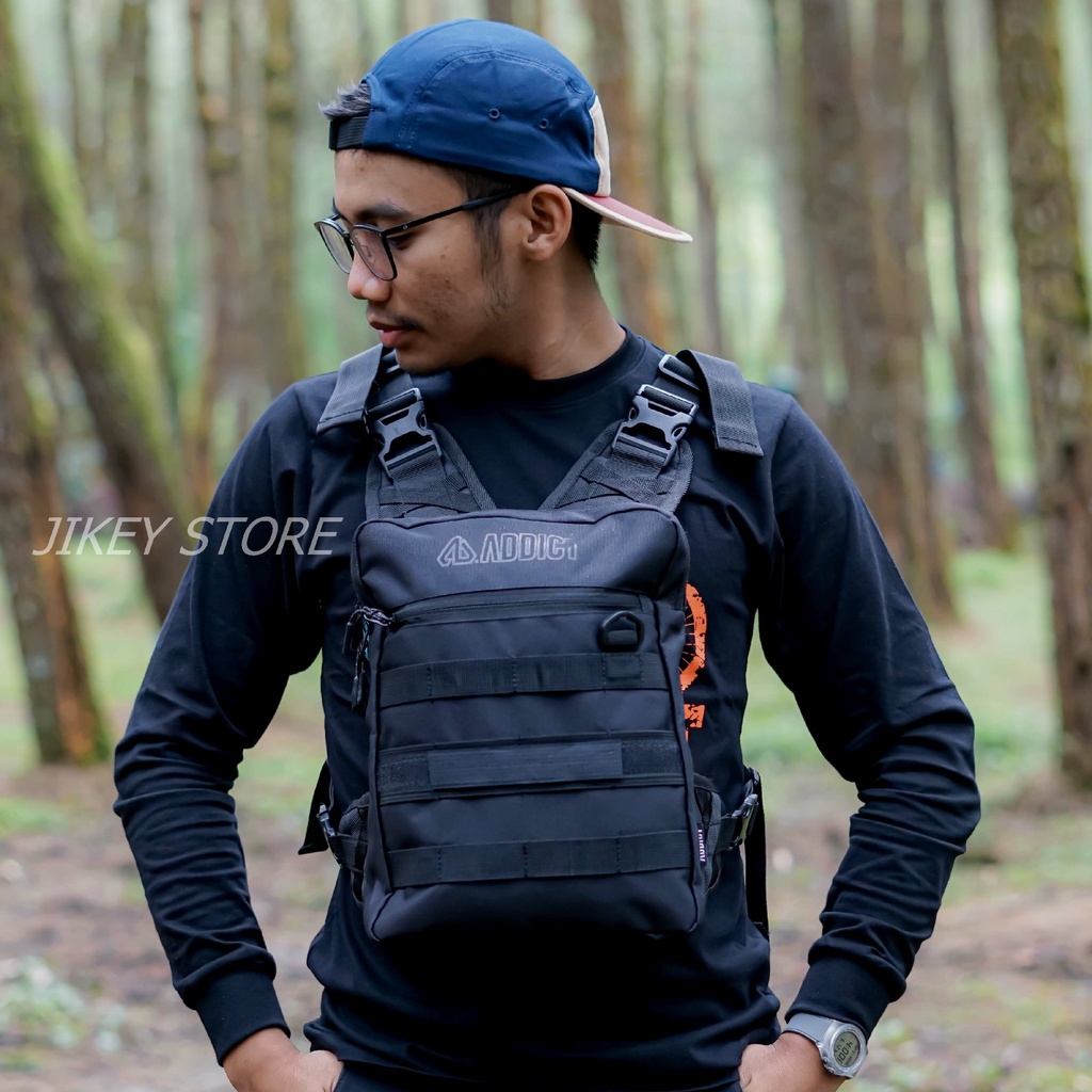 chest bag ransel tas rompi tas dada addict
