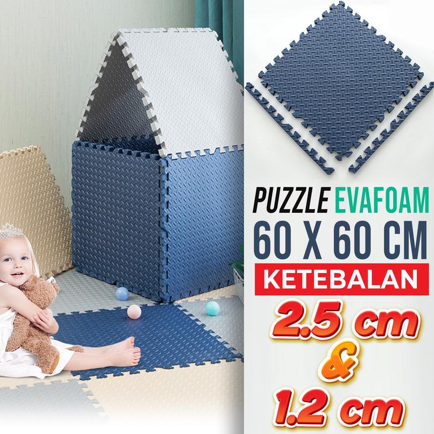 ➯ Hongzhuo Puzzle Evafoam Alas Lantai Polos Premium 60X60 CM Tebal 12MM &amp; 25MM ✬
