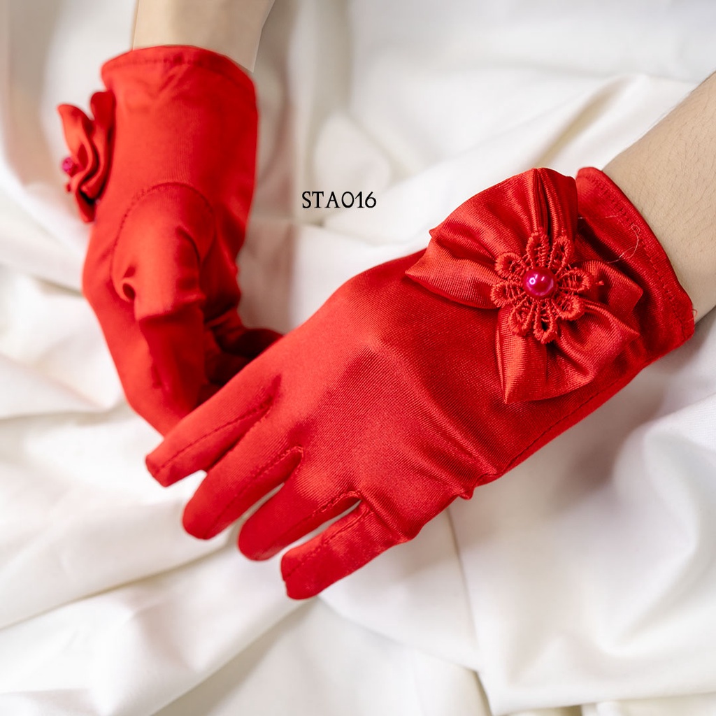 GLOVE MERAH ANAK PEREMPUAN PESTA STA016