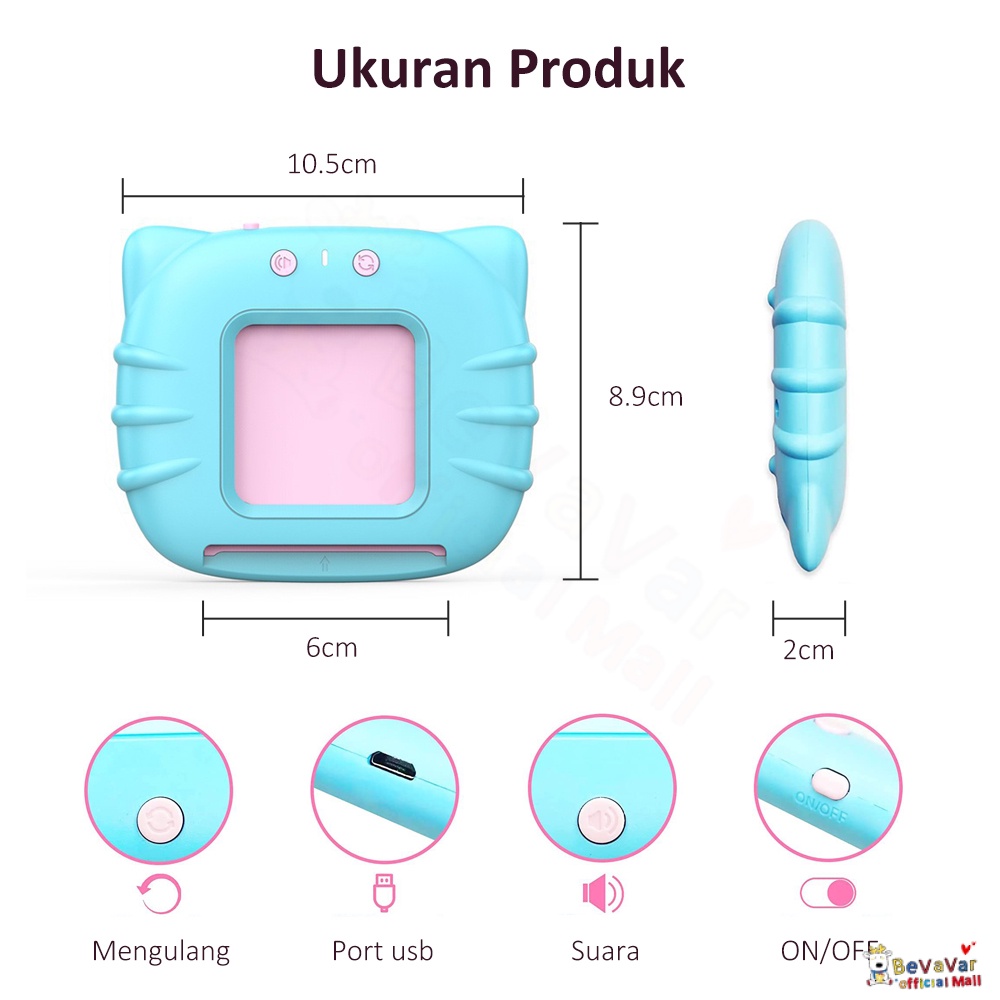 BEVAVAR Bright Crown Card Early Education Bilingual Device / Mainan Flash Card Inggris
