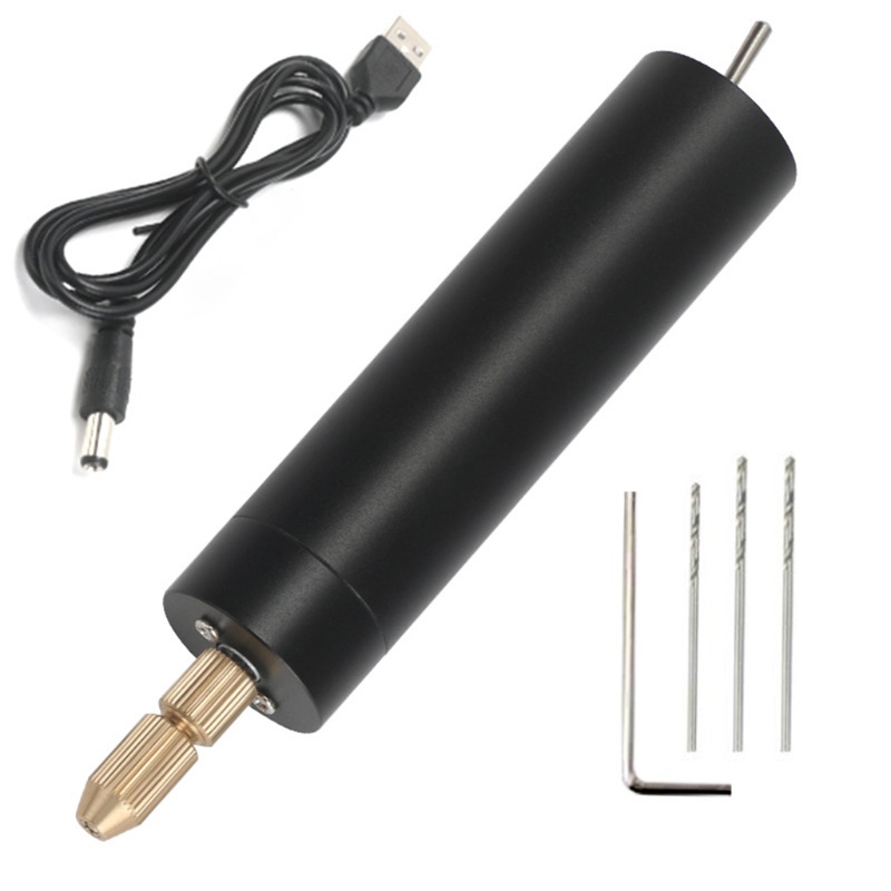 BOR ELEKTRIK MINI PORTABLE MICRO USB DENGAN 3PC BITS DAN KABEL USB DC 5V HAND DRILL USB/ Mesin Bor Mini Obeng