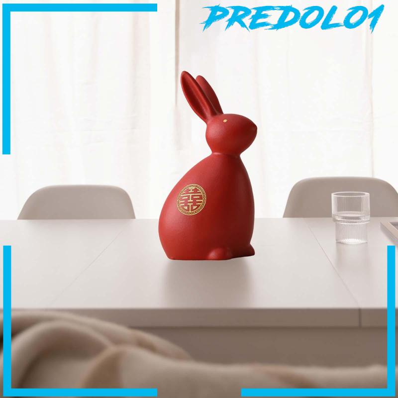 [Predolo1] Patung Kelinci Bahan Keramik Patung Hewan Gaya Cina Untuk Meja Ruang Tamu Dekorasi Rumah Hadiah