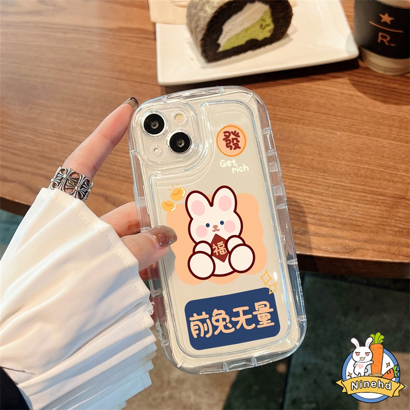 IPHONE Casing Kompatibel Untuk Iphone14 13 12 11 Pro Max X Xr Xs Max SE 8 7 6 6s Plus SE 2020 Rabbit Yang Indah Air Cushion Phone Case Full Protect Clear Shockproof Soft Case Cover Pelindung SE 2020 SE