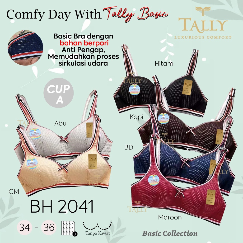 Bh Bra Tally 2041 , 8248 (Cup A) Fashion Bra | Busa Tipis Tanpa Kawat |fjc