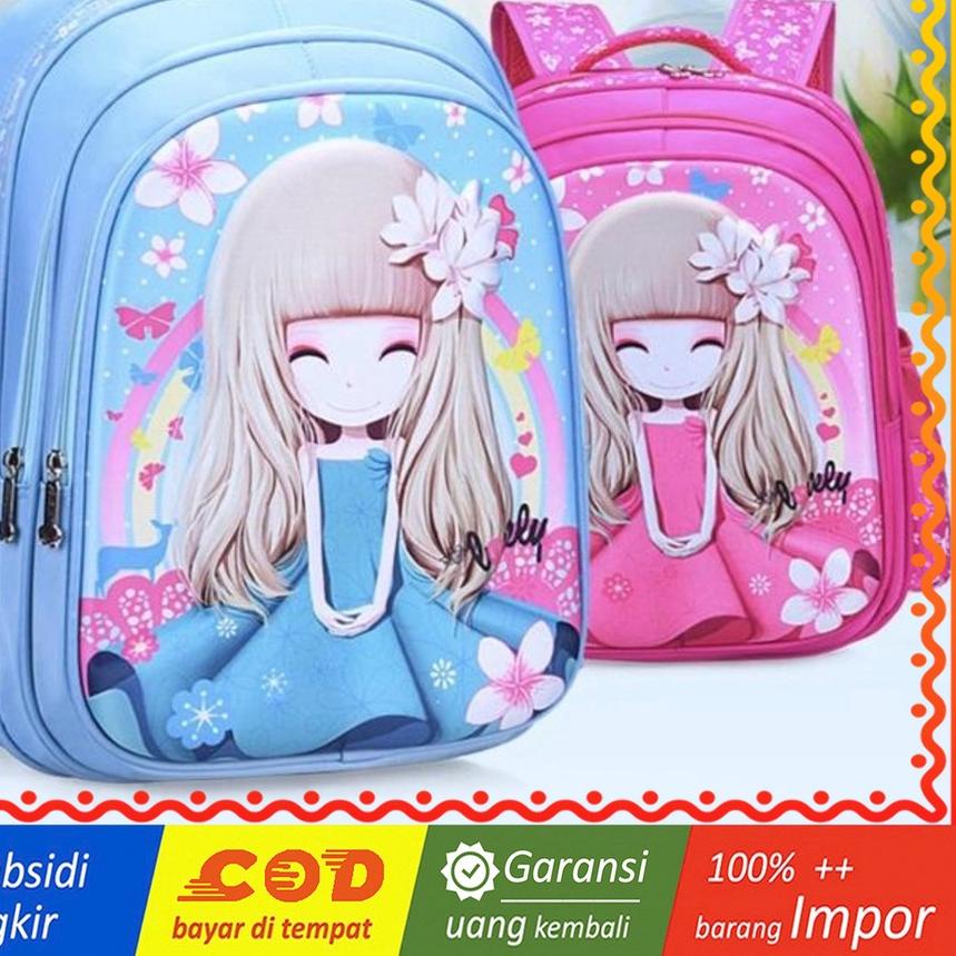 ➹ WWH04B Tas Anak Ransel Sekolah Bunga-Bunga Flower Girl Effiel Sophia Impor MKT ✿