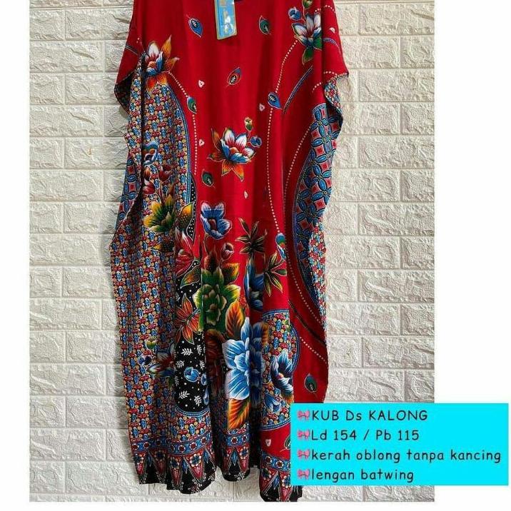 Daster Kalong Jumbo kencana ungu Lebel Biru Ld.154 asli Batik kencana ungu Motif Terbaru kalelawar