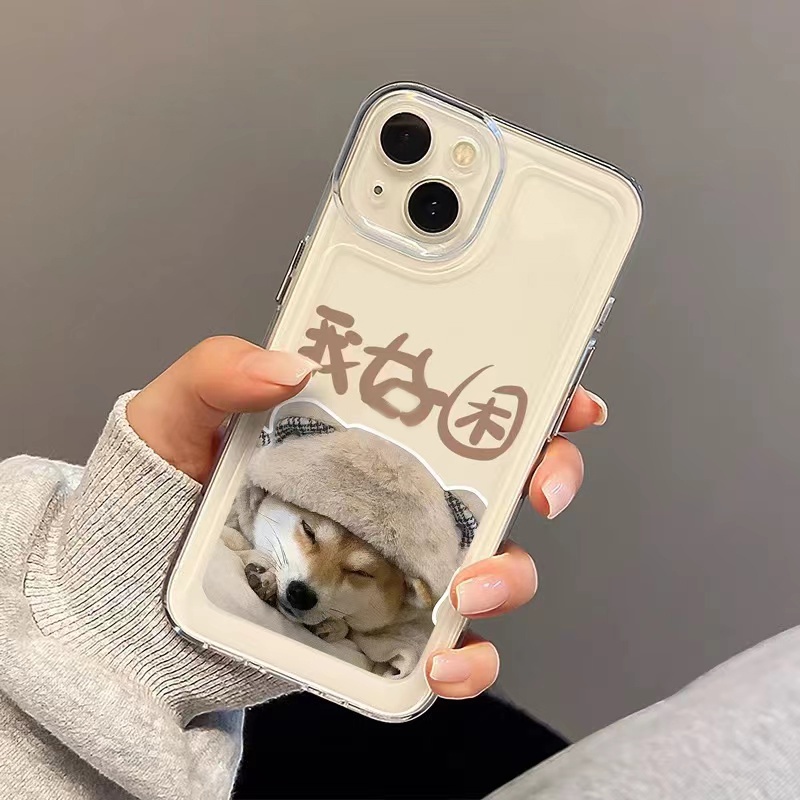 IPHONE Soft Case Kucing Anjing Lucu Kompatibel Untuk Casing Iphone14 13 12 Pro Max 11 XS XR X8 7 6S Plus Transparan TPU Silikon Shockproof Phone Cover