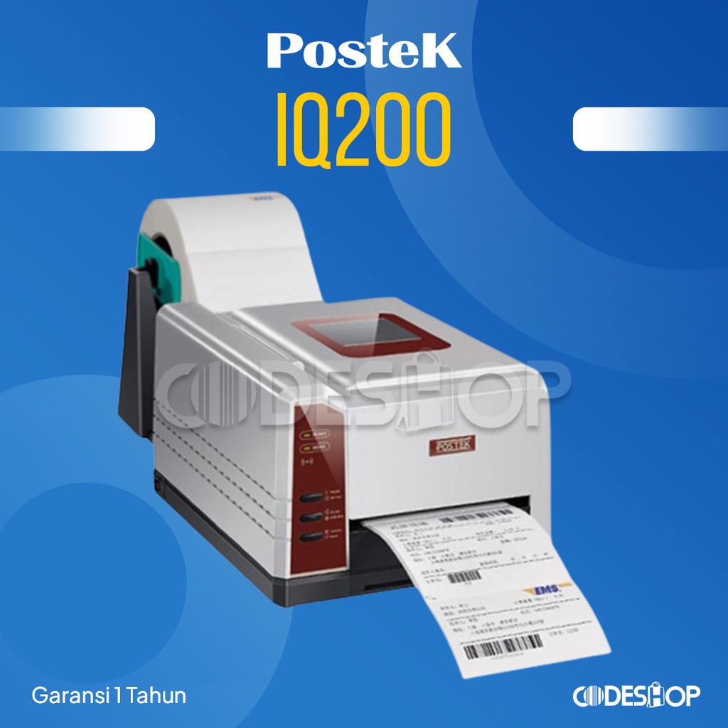 Printer Barcode Postek IQ-200 Cetak Label Thermal Koneksi LAN + USB