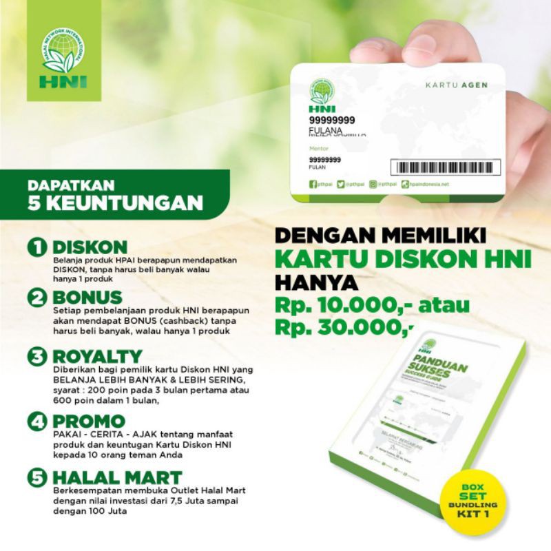 Kartu Diskon/member Hni Hpai