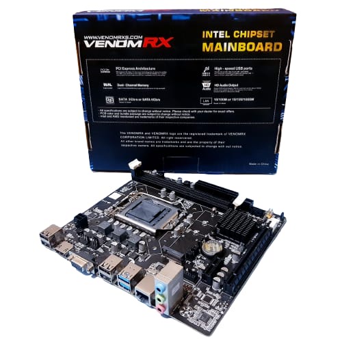 MATHERBOARD VENOM RX H110 DDR4 SOCKET 1151 SLOT NVME FOR GEN 6TH/7TH VENOM RX INTEL H110 LGA 1151 DDR4