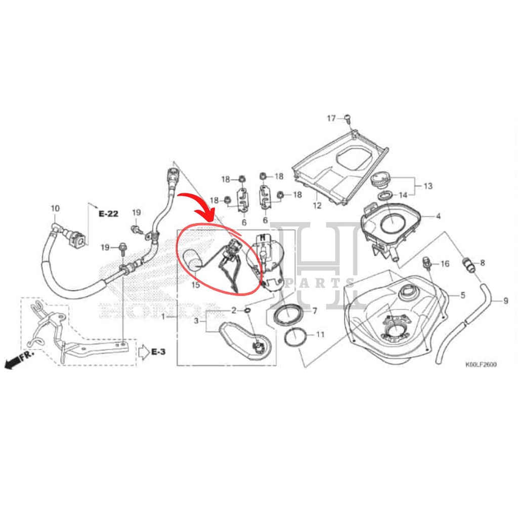 PELAMPUNG TANGKI BENSIN FUEL UNIT VARIO 125 ESP K60R 37800-K60-B61 ASLI ORIGINAL AHM HGP HONDA