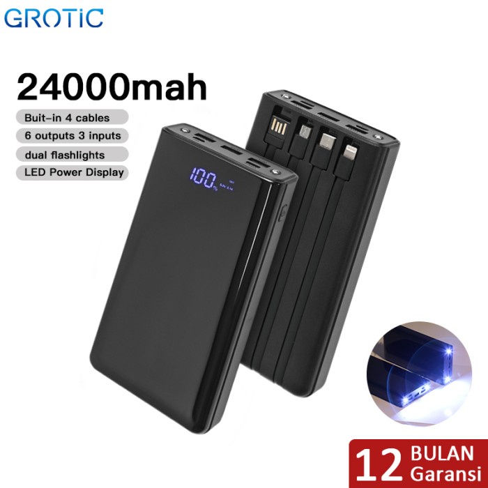 Portable Grotic Powerbank 24000Mah 6 Output 3 Input 2.1A Power Bank Gy60
