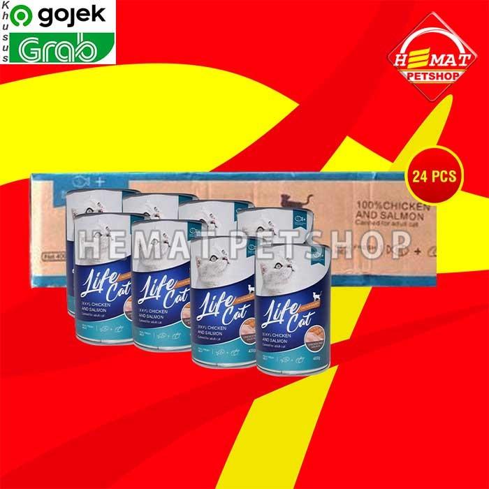 

Gosend Makanan Kucing Wet Food Kaleng Life Cat Grosir Dus 24 Pcs 400Gr 008