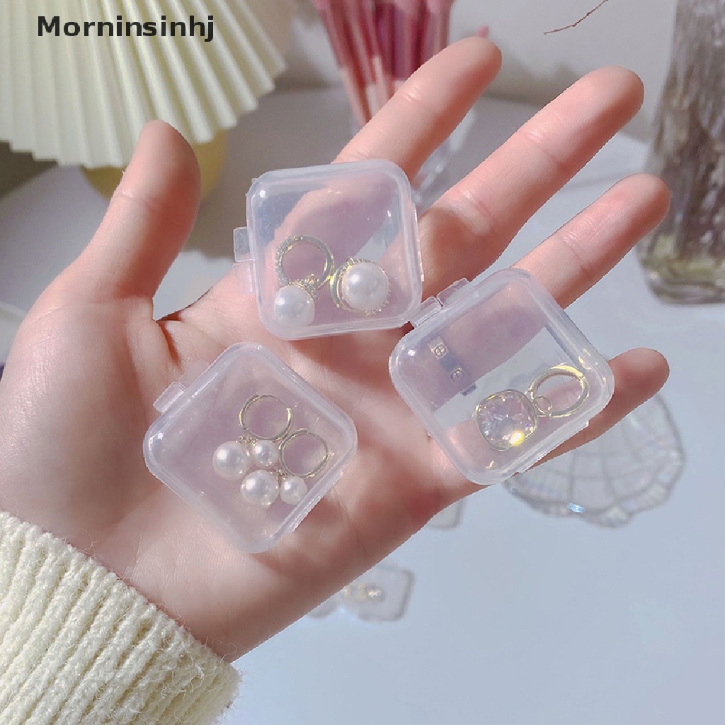 Mornin 10Pcs Square Transparan Jewelry Storage Case Anti-Oksidasi Wadah Kotak Penyimpanan Jewelry Organizer Untuk Anting Cincin Kalung Gelang id