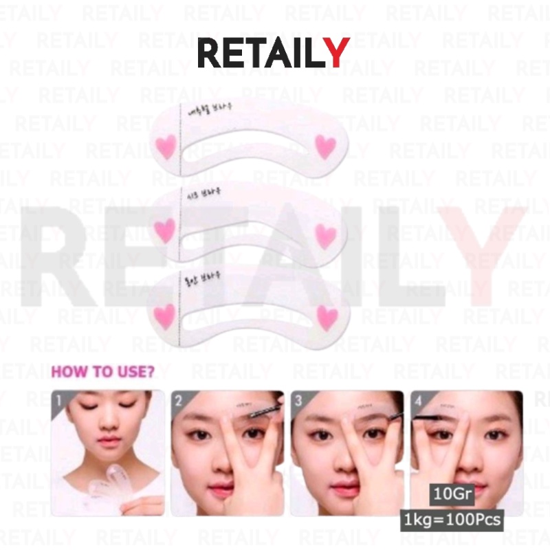 Retaily HL0376 Cetakan Alis Mini Brow Class 3 in 1 Cetakan Cetak Alis Eyebrow