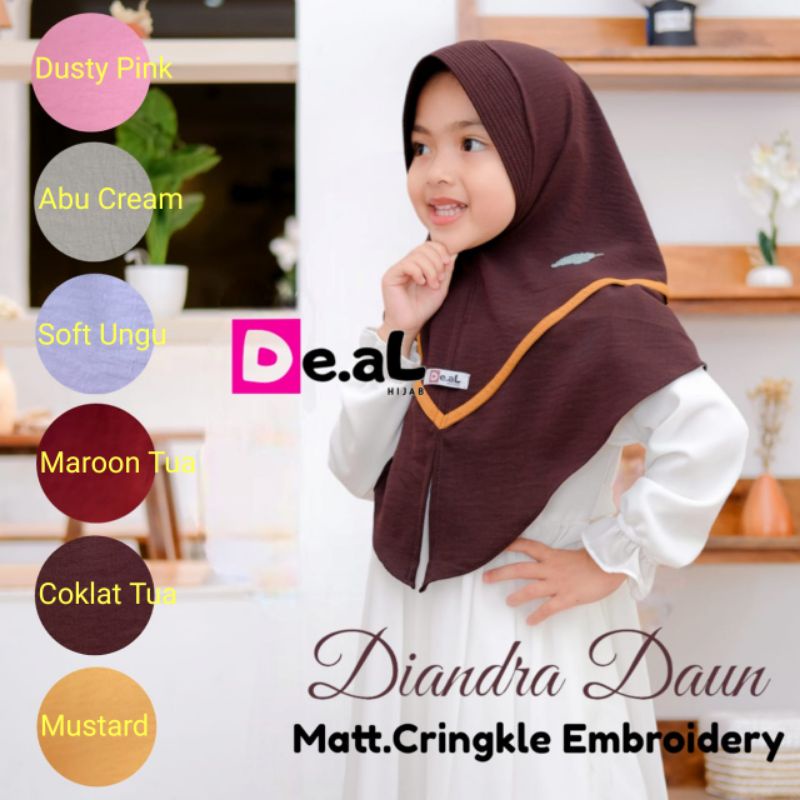 Bergo Anak Diandra Daun Ori De.al Hijab