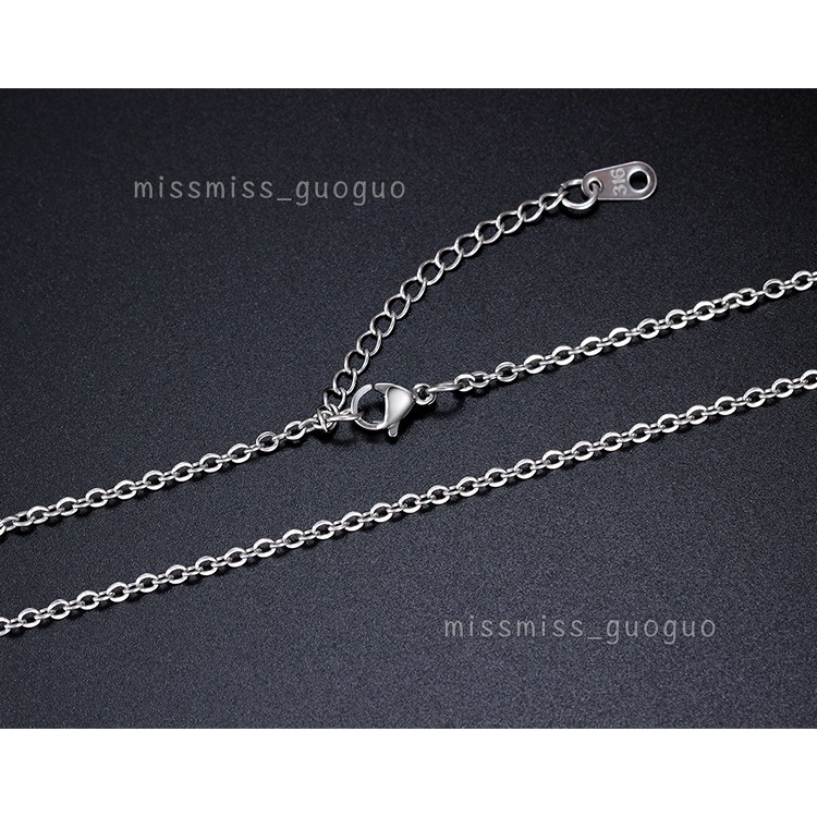 Missmiss Kalung Rantai Bentuk O Bahan Titanium Steel Gaya Korea / Jepang