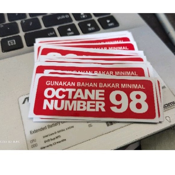 stiker octane number stiker motor mobil