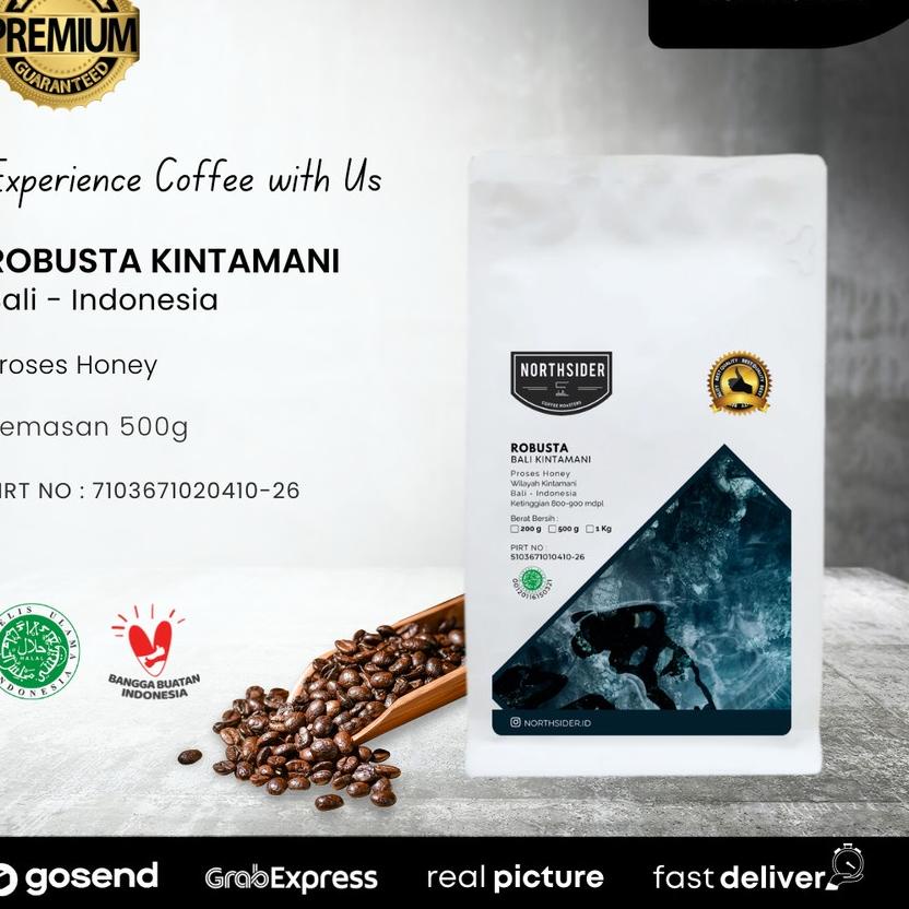 

❃ BIJI KOPI ROBUSTA BALI KINTAMANI HONEY - 500GR NORTHSIDER COFFEE ✭