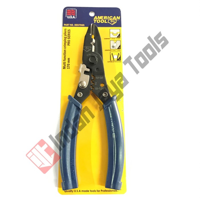 Tang American Tool Tang Crimping Skun Kupas Kabel Heavy Duty