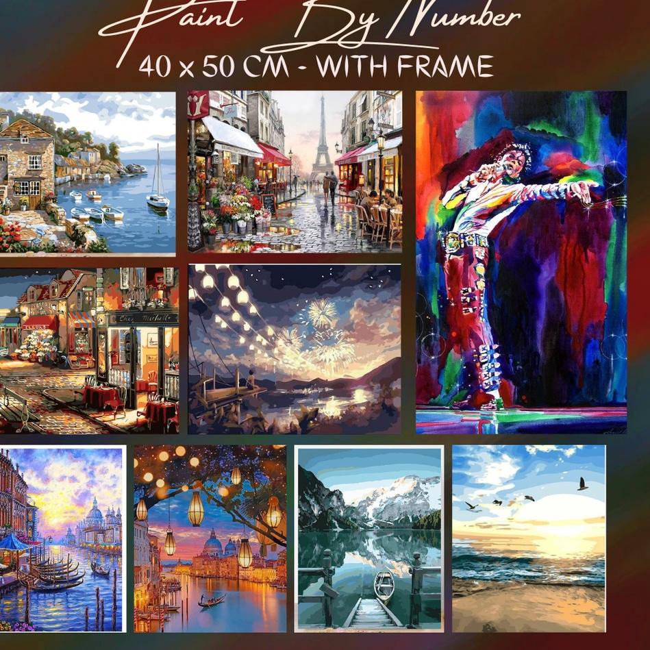 

Super Unik [With Frame] Paint By Number Set 40 x 50 cm Realism Edition / DIY Painting Kit Numbers Lukis Canvas 40x50cm - Melukis Nomor Numbering Kanvas Art Gambar Anak Dewasa - Kids Adult