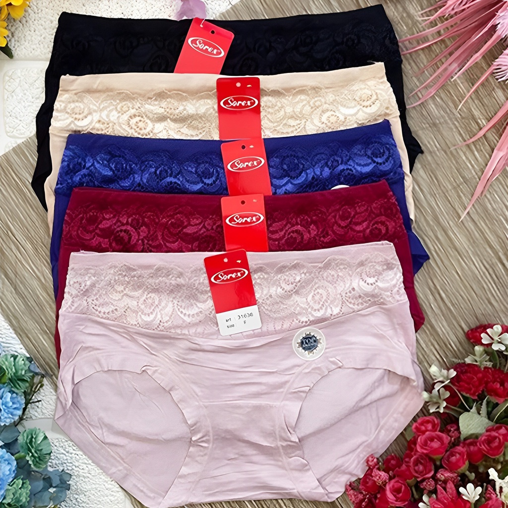 Celana Dalam Wanita Brukat Renda Cantik CD Sorex 31636 Free Size Random Warna
