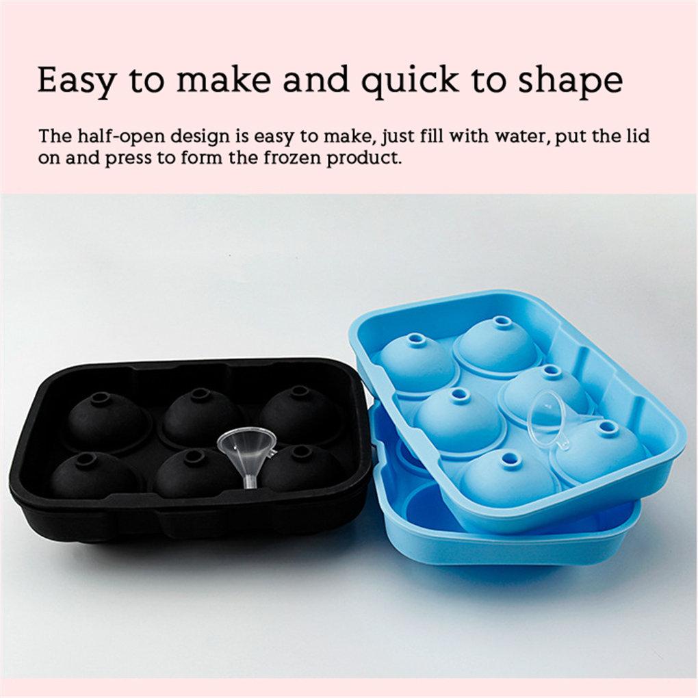 Cetakan Es Batu 6-rongga Silikon DIY Bulat Ice Ball Tray Cetakan Kue Coklat Bakeware