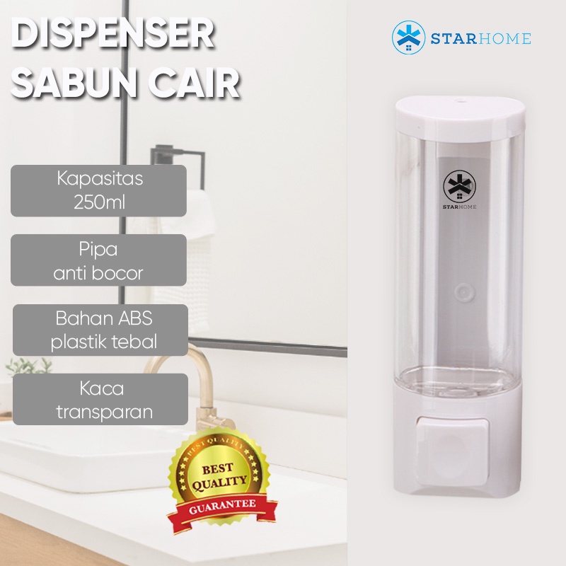 Tempat Sabun Cair Single Anti Macet Anti Bocor Dispenser Sabun Cair 250 ml Kotak Sabun Dispenser Sabun 7801-1