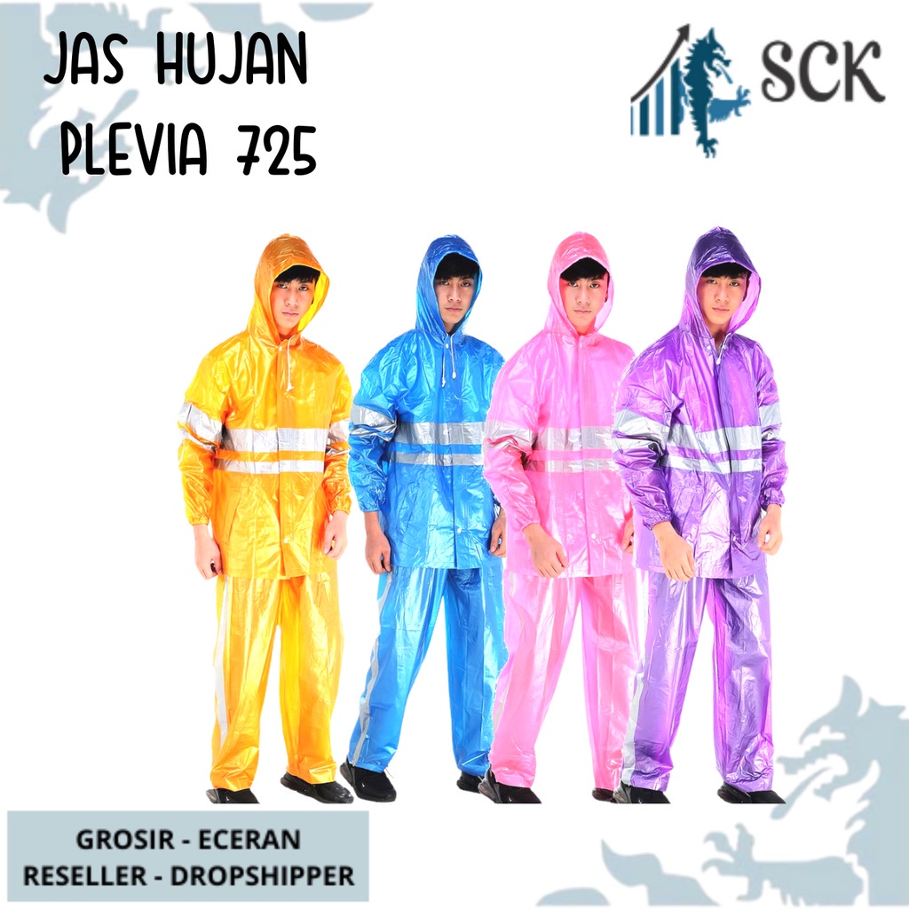 Jas Hujan PLEVIA 725 Dewasa Polos Scotlight / Setelan Mantol Baju Celana Tebal - sckmenwear GROSIR