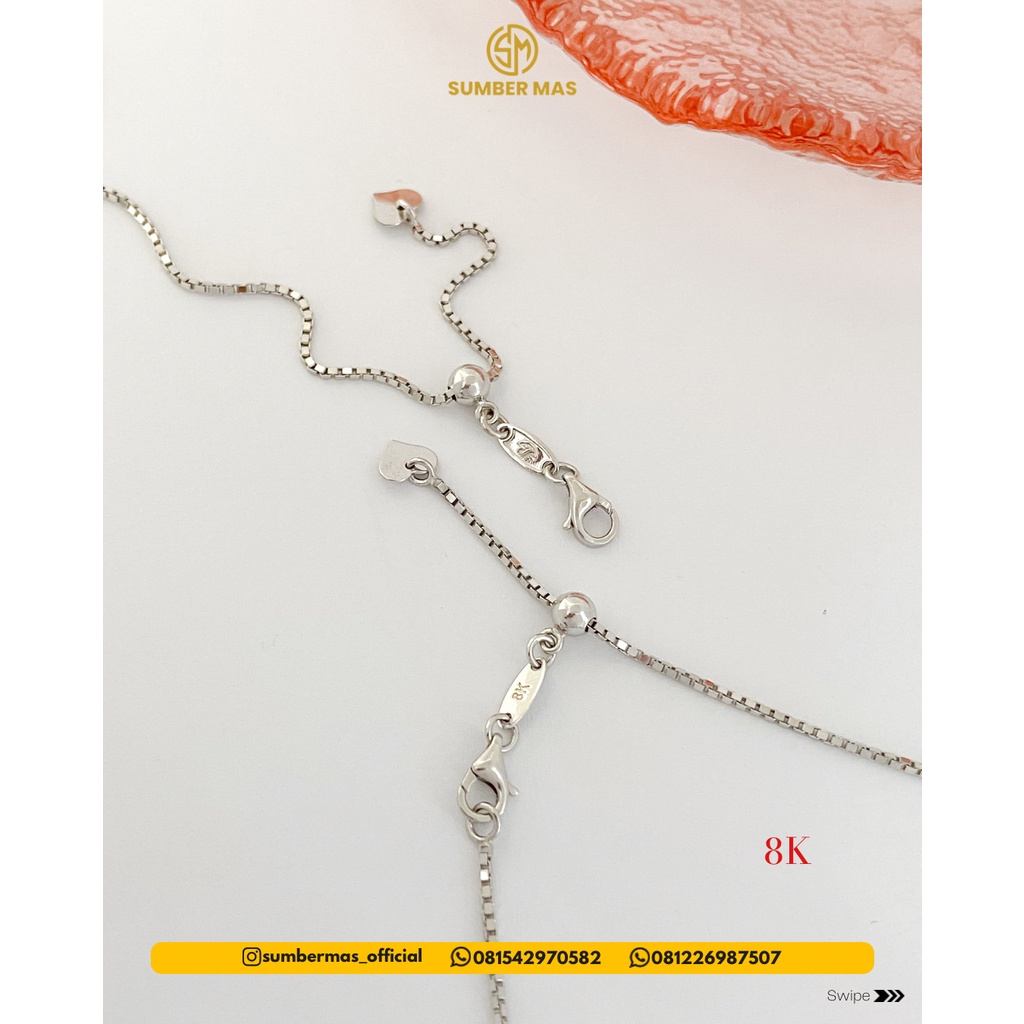 AUREL WHITE GOLD NECKLACE 8K - SUMBER MAS