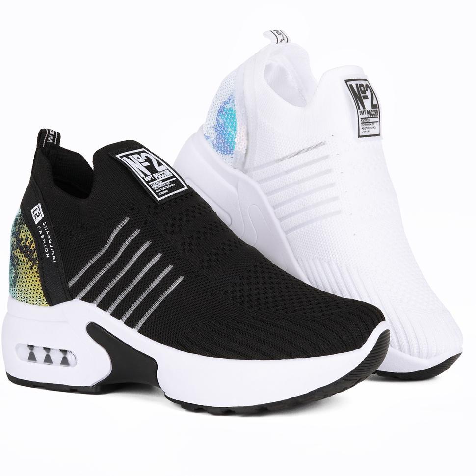 Langsung Kirim DNY Sepatu Putih Wanita Import Sepatu Cewek Sneakers Tinggi Terbaru 0090