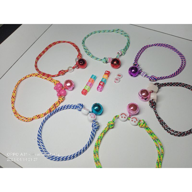 KALUNG KUCING MANIK DAN LONCENG 12MM /KALUNG PERUSIK