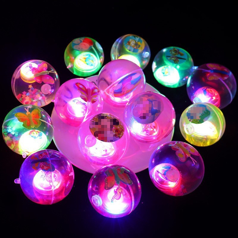 Mainan Viral Lato Lato Lampu LED Glowing Bouncey Ball Latto Latto Murah Matic Colorful Flash Jumping Ball Luminous Anak Tok Tok Mainan