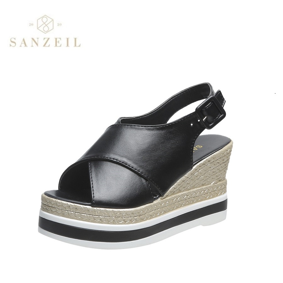 0020 Sepatu Sandal Wedges Wanita Import Sanzeil Wegi Wedges 9cm Premium BISA COD