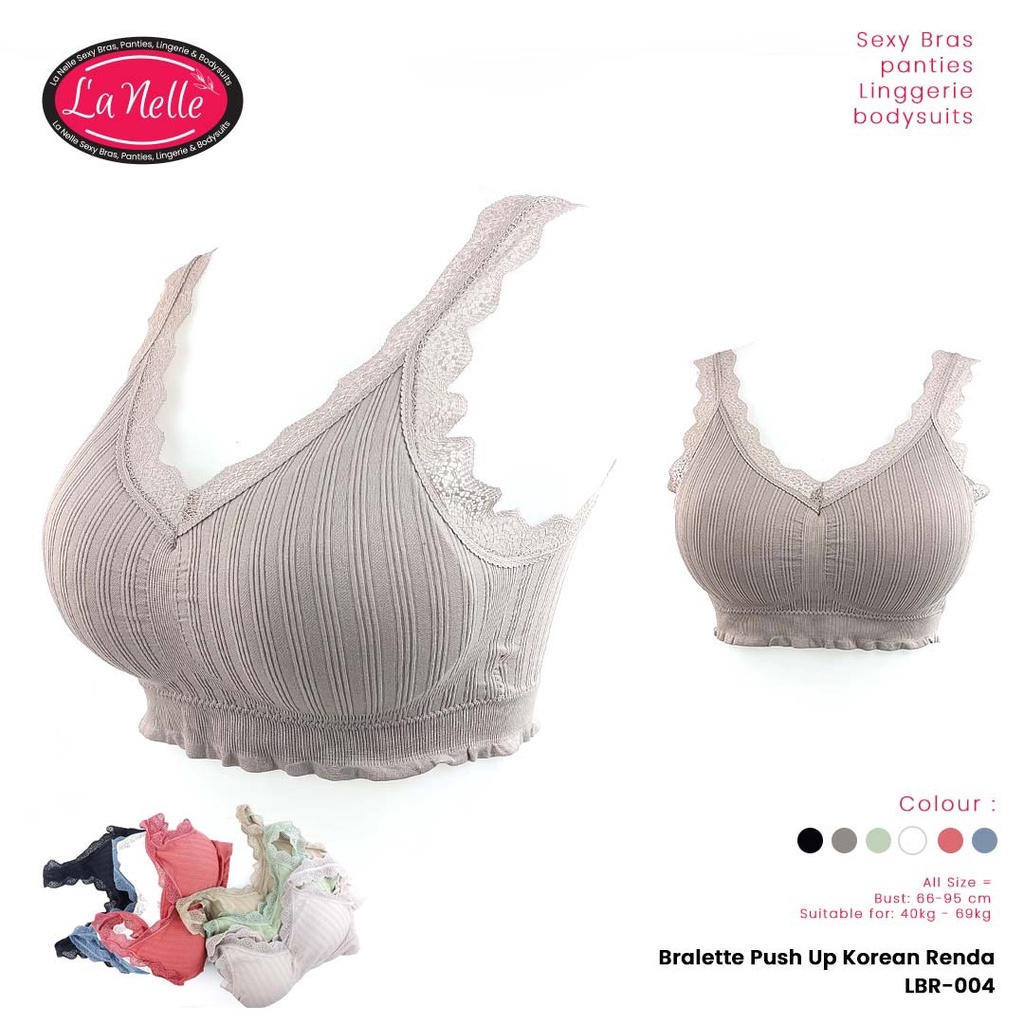 BRA LBR-004 BH Bra Wanita Tanpa Kawat Pakaian Dalam Bralette Push Up Korean Renda Sexy Bra Inner Zum