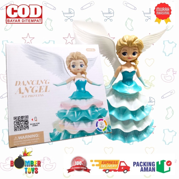 MAINAN ANAK DANCING ANGEL PRINCES LIGHT MUSIC SERU TERBARU KADO VIRAL SNOW ADA SAYAP