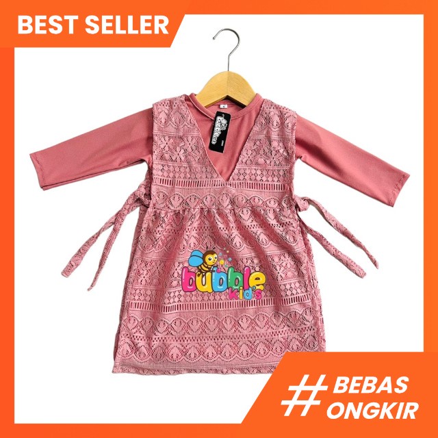 Gamis Bayi Perempuan Newborn 0-2 Tahun Vest BRUKAT Anak Rompi Katun Spandek jersey mocca