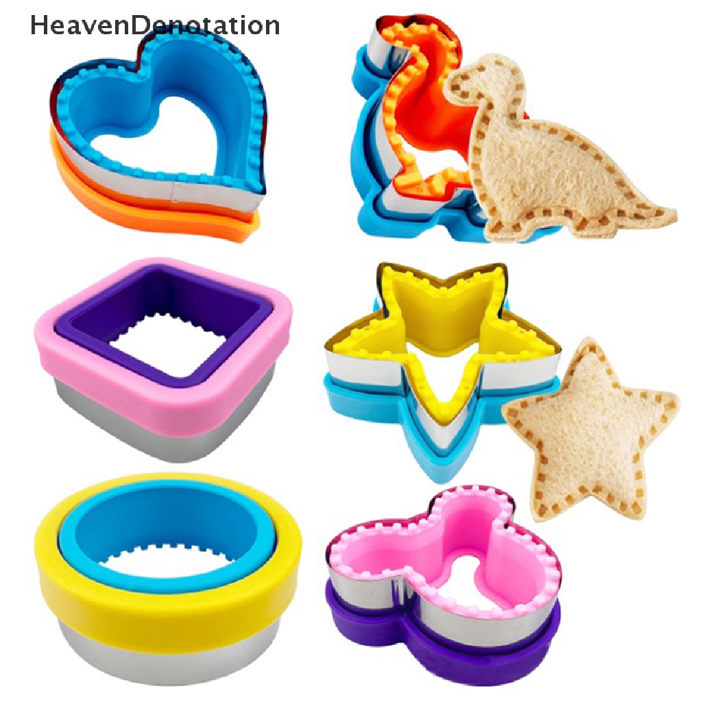 [HeavenDenotation] Set Pemotong Dan Sealer Sandwich Untuk Anak Kids DIY Cookies Mold Pemotong Makanan HDV