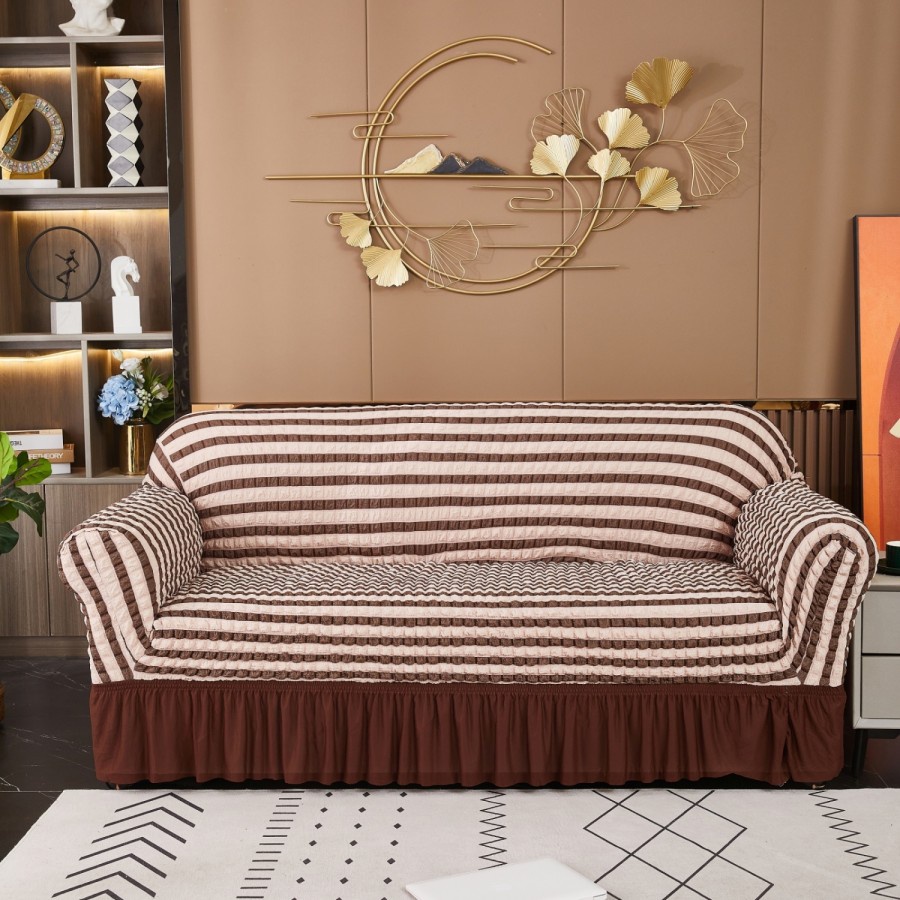 Sofa Cover With Stripe Stretch /Sarung Alas Penutup Sofa Renda Elastis