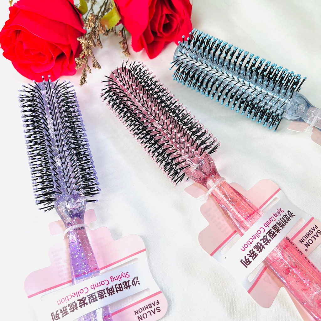 SOFARI Sisir Blow Transparan Glitter PREMIUM / Sisir Rambut Aesthetic / Sisir Lucu / Sisir Import al