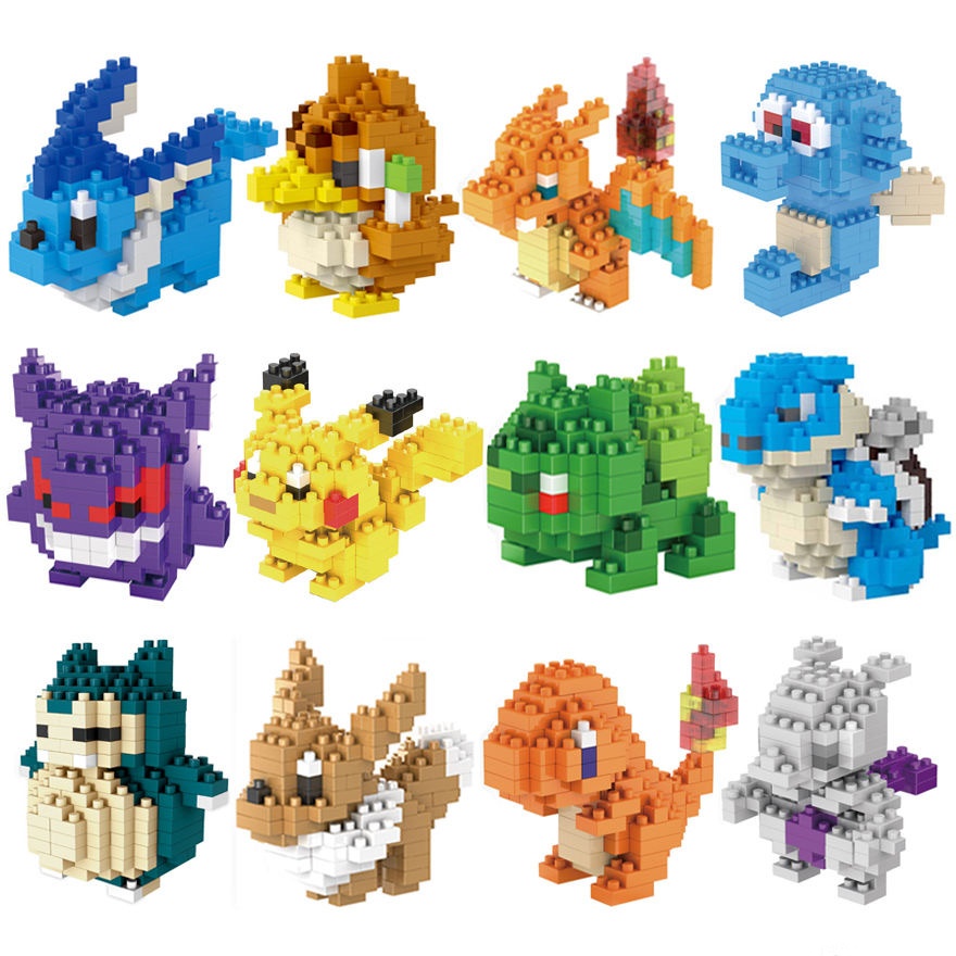 Ready Stock brain game Hadiah Untuk childPokemon Pikachu Series Baru Diy Diamond Nano Block Lego Mainan