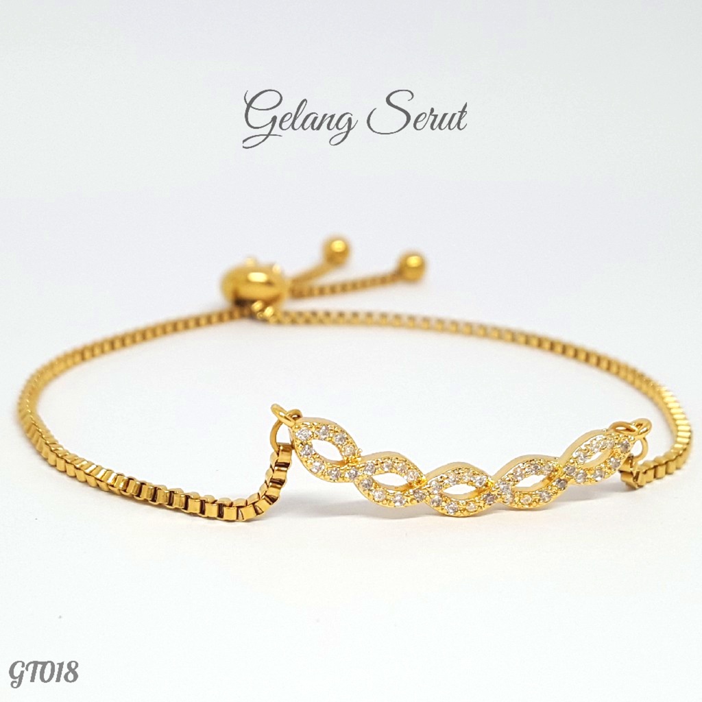 PGX Gelang Serut Titanium Perhiasan Anti Karat Aksesoris Wanita - GT018