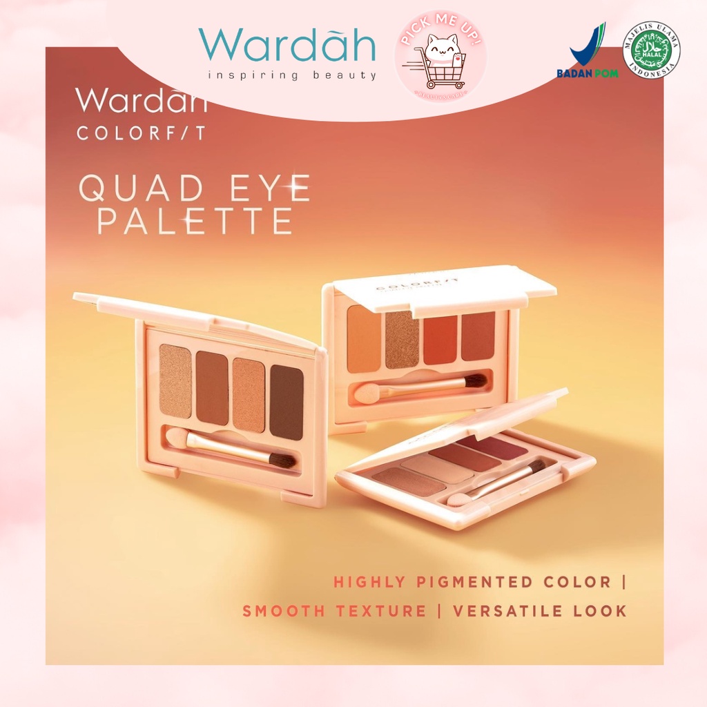 Wardah Colorfit Quad Eye Palette | Eyeshadow Palette | Kosmetik Mata | Perona Mata | Makeup | Puloas