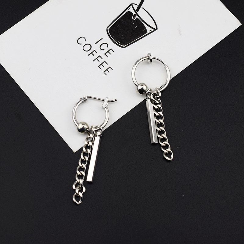 G Kwon Ji-Dragon Style Circle Chain Tumpuk Anting Influencer Unik Jepang Korea Harajuku Hipster Tassel Earrings Ear Clips