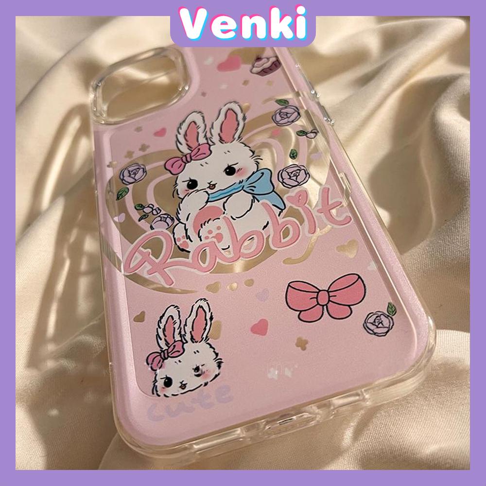 Case For iPhone 11 Soft TPU Transparent Space Case Cute Cartoon Rabbit Case Plating Buttons Camera Protection Shockproof For iPhone 14 13 12 11 Plus Pro Max 6 7 8 Plus XR XS