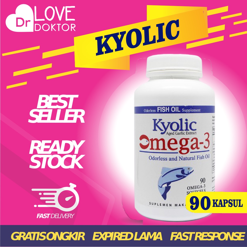 KYOLIC OMEGA 3 ODORLESS AND NATURAL FISH OIL MINYAK IKAN SIRKULASI DARAH KOLESTEROL RADANG 90 KAPSUL