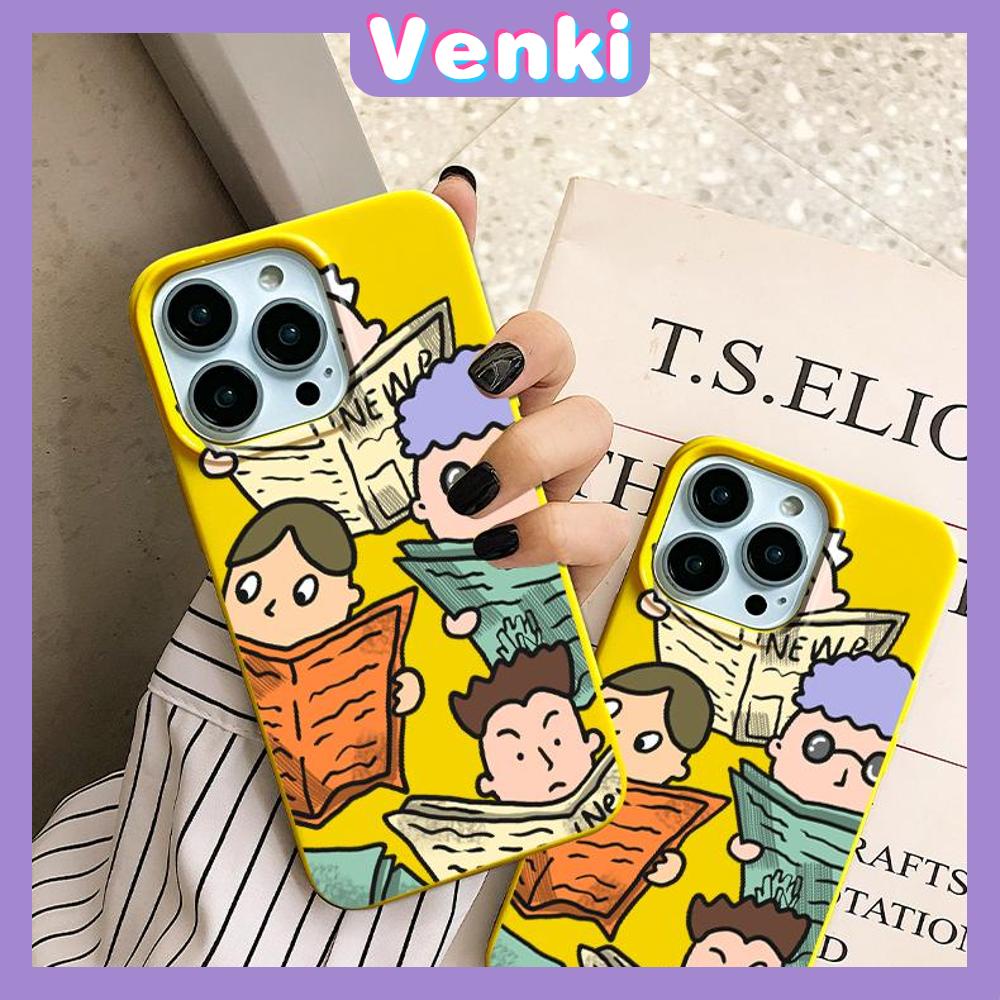 iPhone Case Soft TPU Glossy Yellow Candy Case Reading Newspapers Camera Protection Shockproof For iPhone 14 13 12 11 Pro Max 7 8 Plus X XR