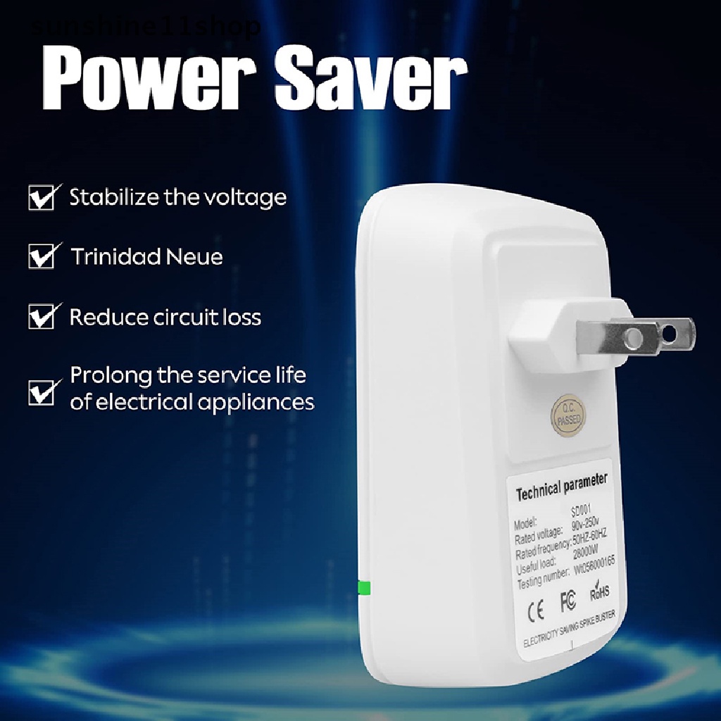 Sho Power Saver Kotak Hemat Listrik Penghemat Energi Rumah Tangga Hemat Listrik Dan Efisiensi Tinggi US Plug N